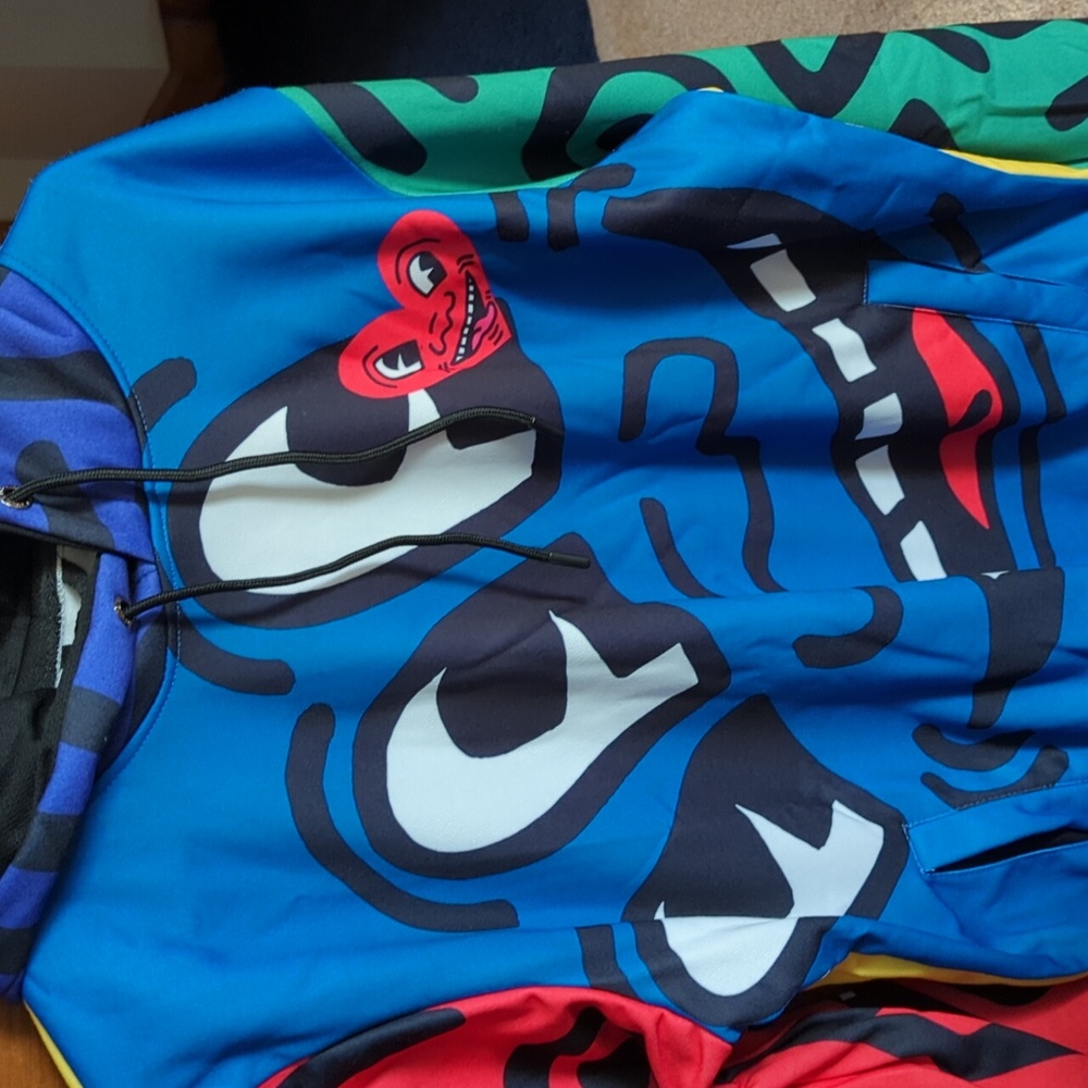 Colorful Graphic Hoodie K.Haring Members Only. Medium  SALE
